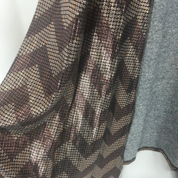 Lularoe Sarah Chevron Metallic Open Front Long Kimono Cardigan Duster Sz S - Picture 5 of 7